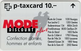 MODE DISCOUNT plus - seltene FullFace Werbe Taxcard