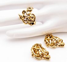 Gilbert Albert or 18 k Bague et boucles d'oreilles
