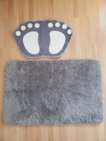 Flauschige Badematten, Grau NEU
