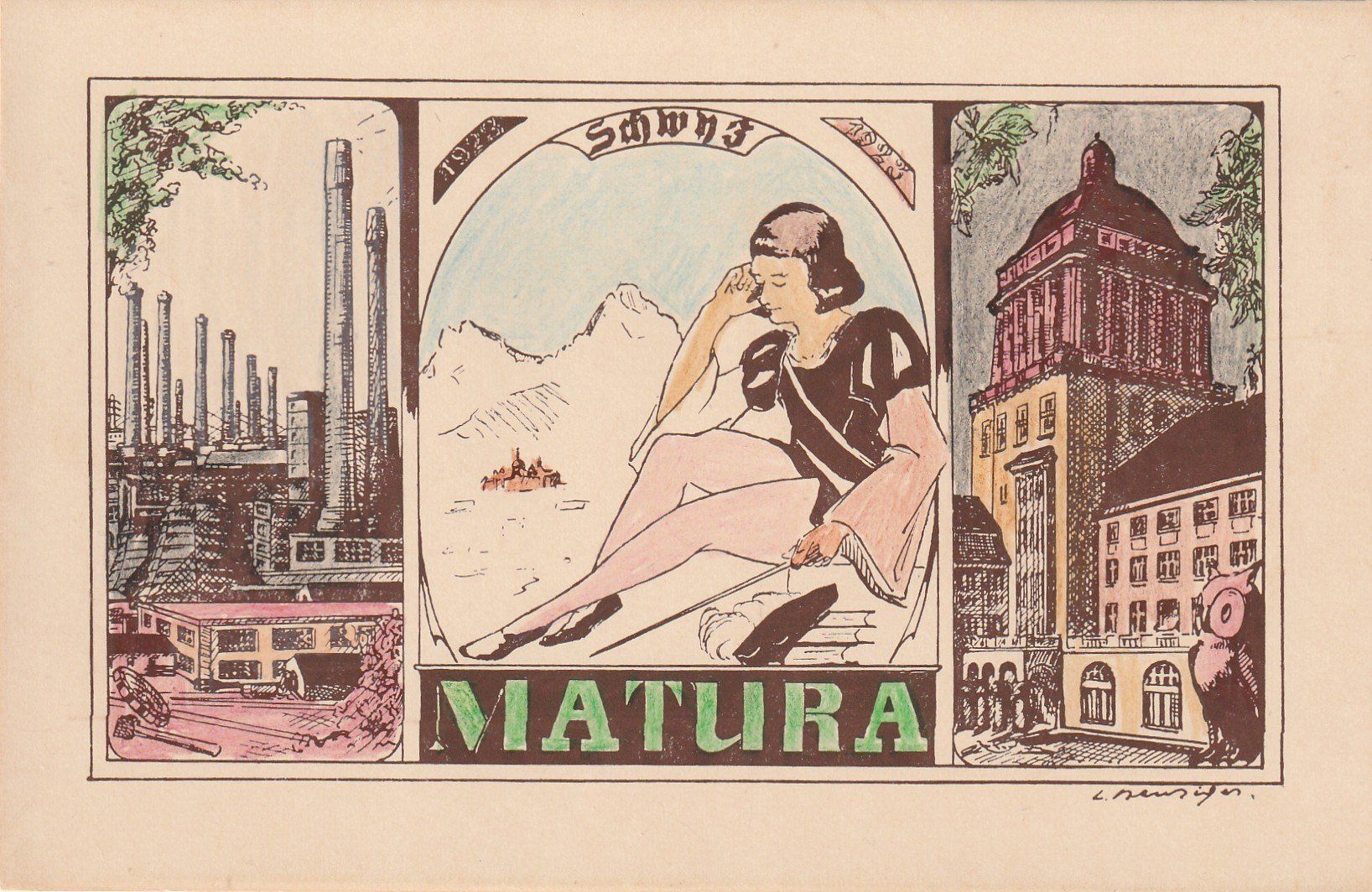 Ansichtskarten: Schwyz Matura 1923 – Gebraucht aus Rorschacherberg von fratovi2