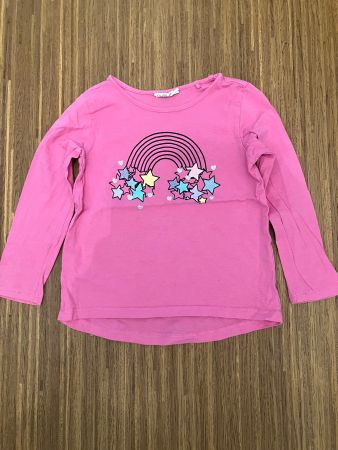 Pinkes Shirt mit Regenbogen und Sternen, Grösse 104, OVS 🛍️