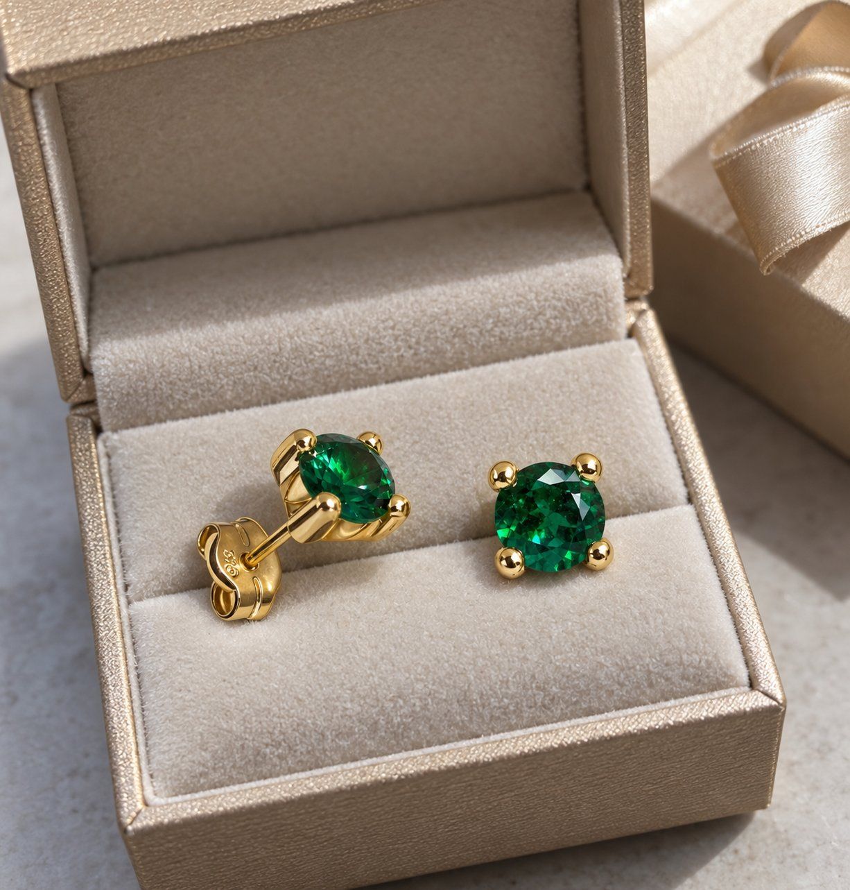 Orecchini pendenti & Orecchini a lobo: Ohrstecker Gold 9k Smaragd – Nuovo e nell'imballaggio originale da Hemmental venduto da Schmuckwelt2