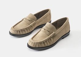 Mokassins/loafer mit Raffdetail aus Leder