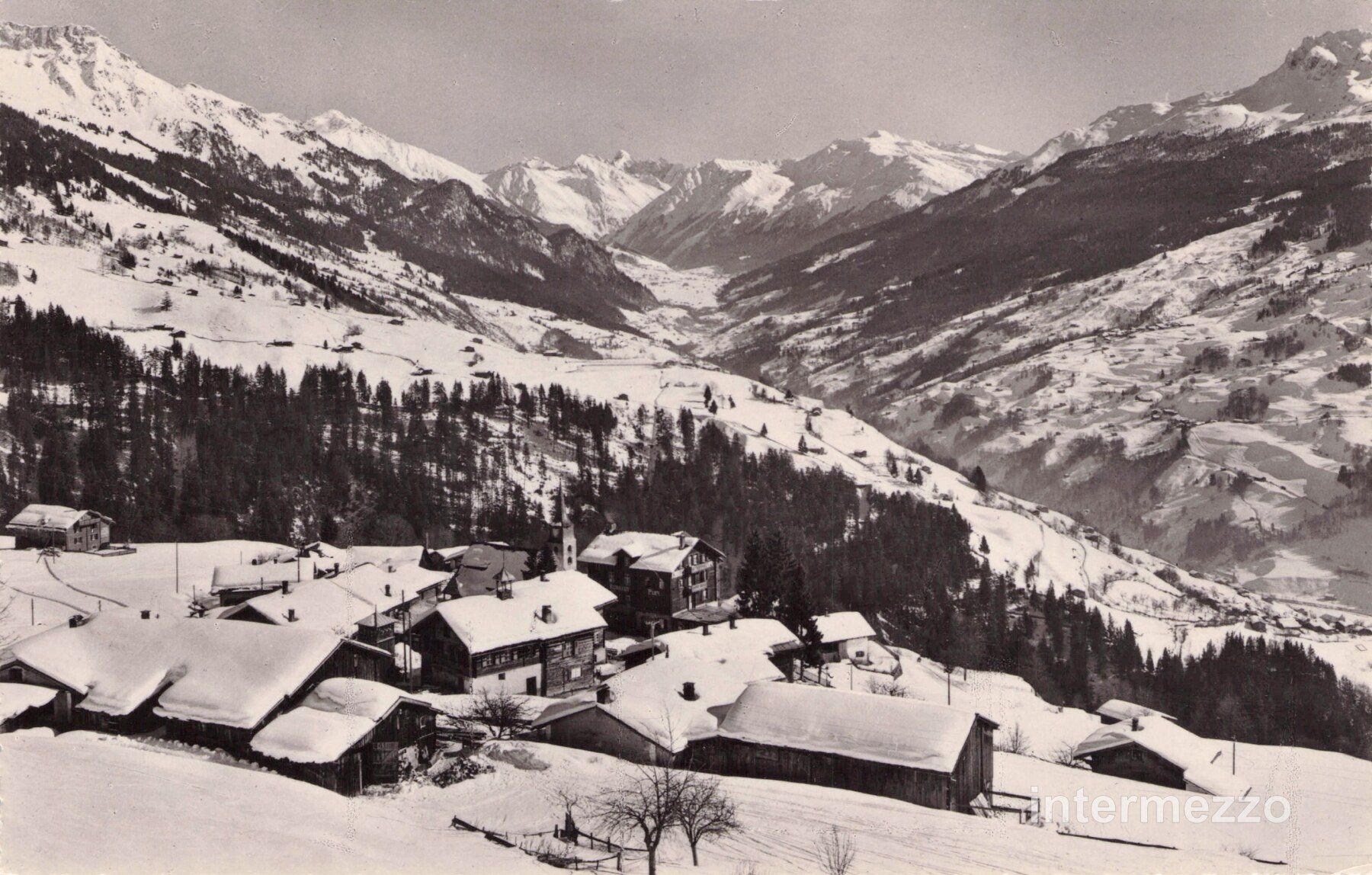 Cartoline postali: Pany GR // Dorf Schnee Prättigau – Usato da Basel venduto da intermezzo12