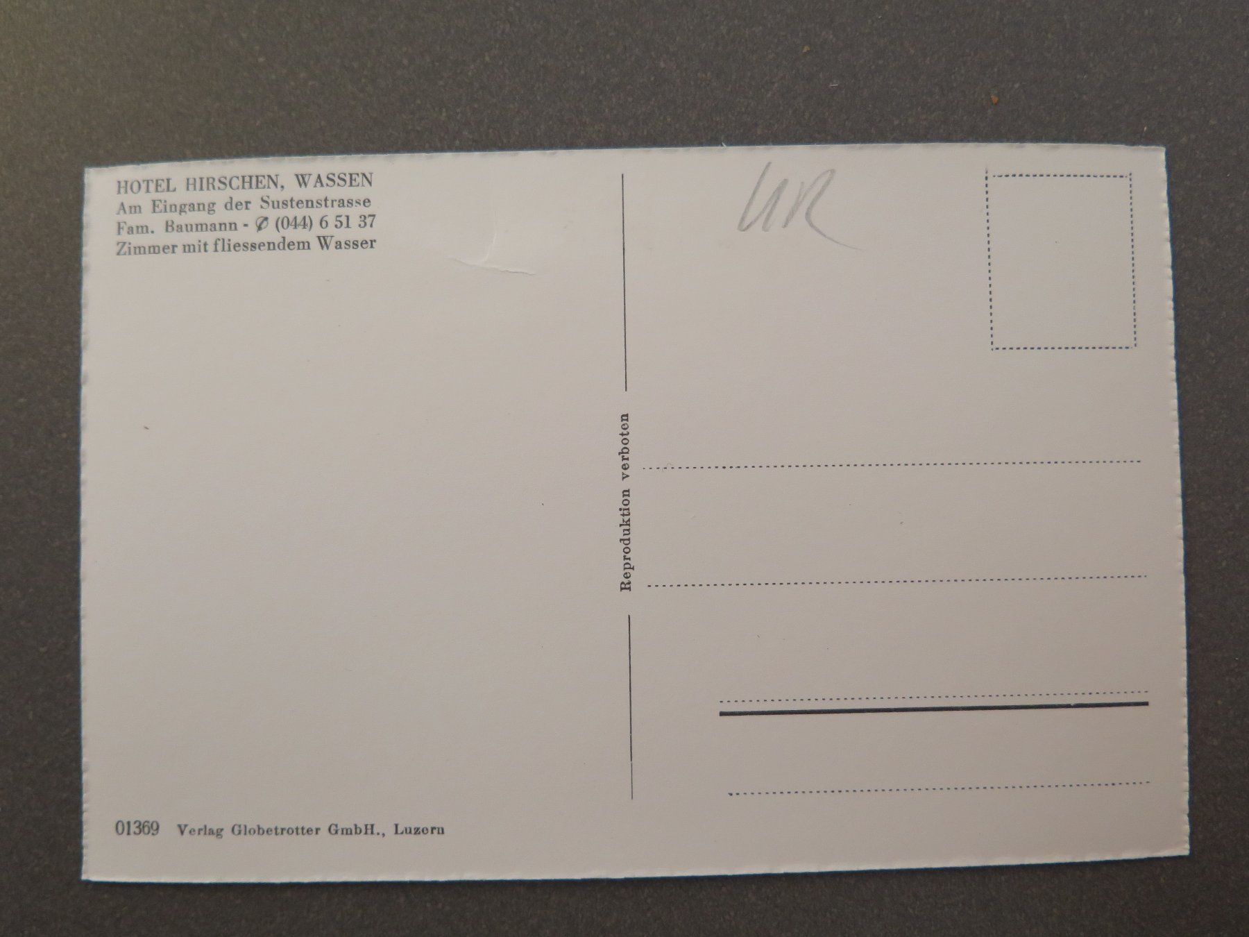 Cartoline postali: WASSEN - HOTEL HIRSCHEN – Usato da Wittenbach venduto da lipasal 1