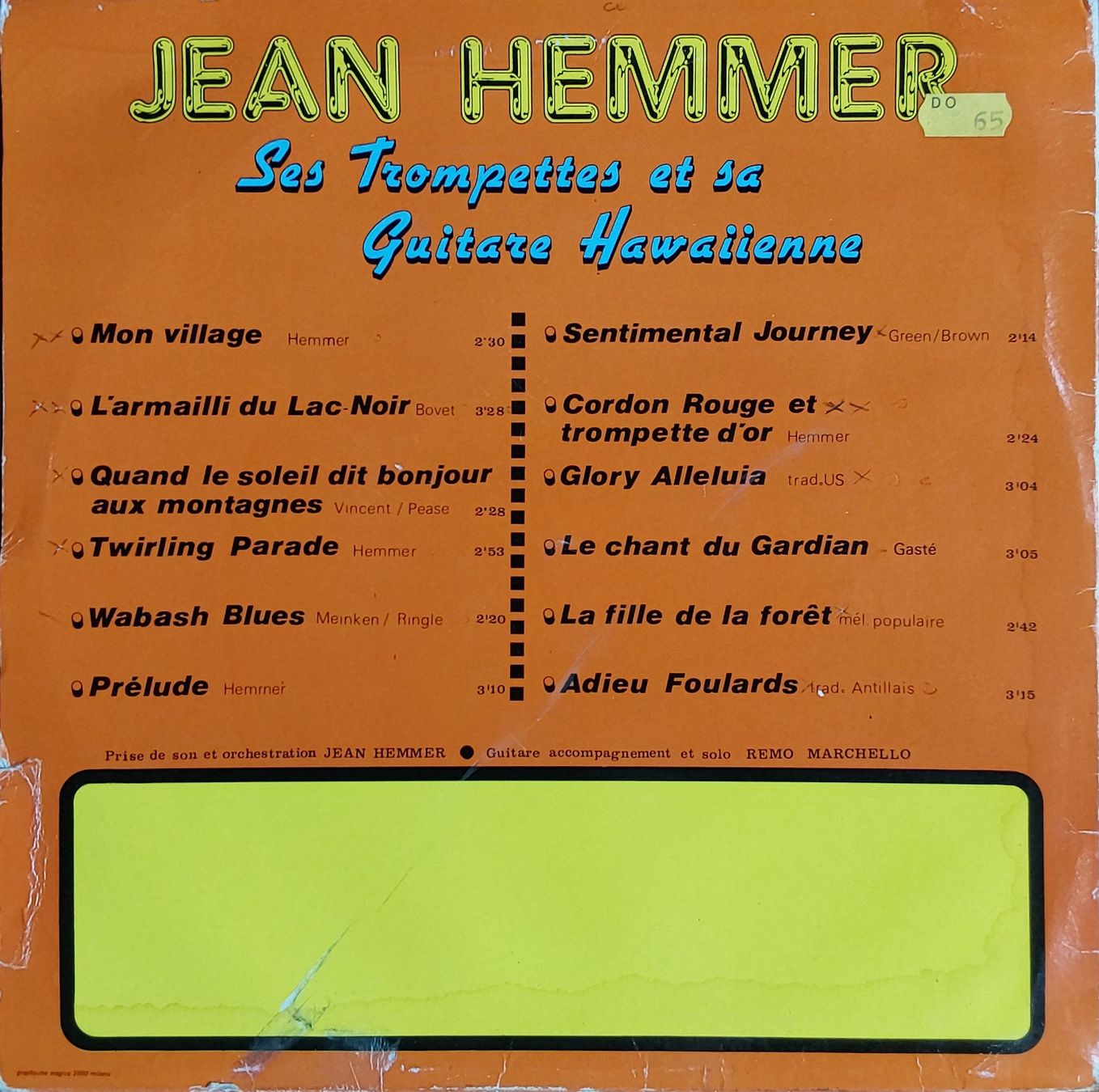 Dischi in vinile: LP Vinyl - Jean-Hemmer - Suisse – Usato da Villeret venduto da Fil11 1
