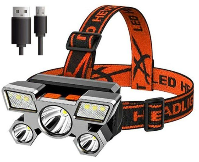 Lampen: Wiederaufladbare Stirnlampe mit 5 Led – Neu und originalverpackt aus Uerkheim von Kaufoption