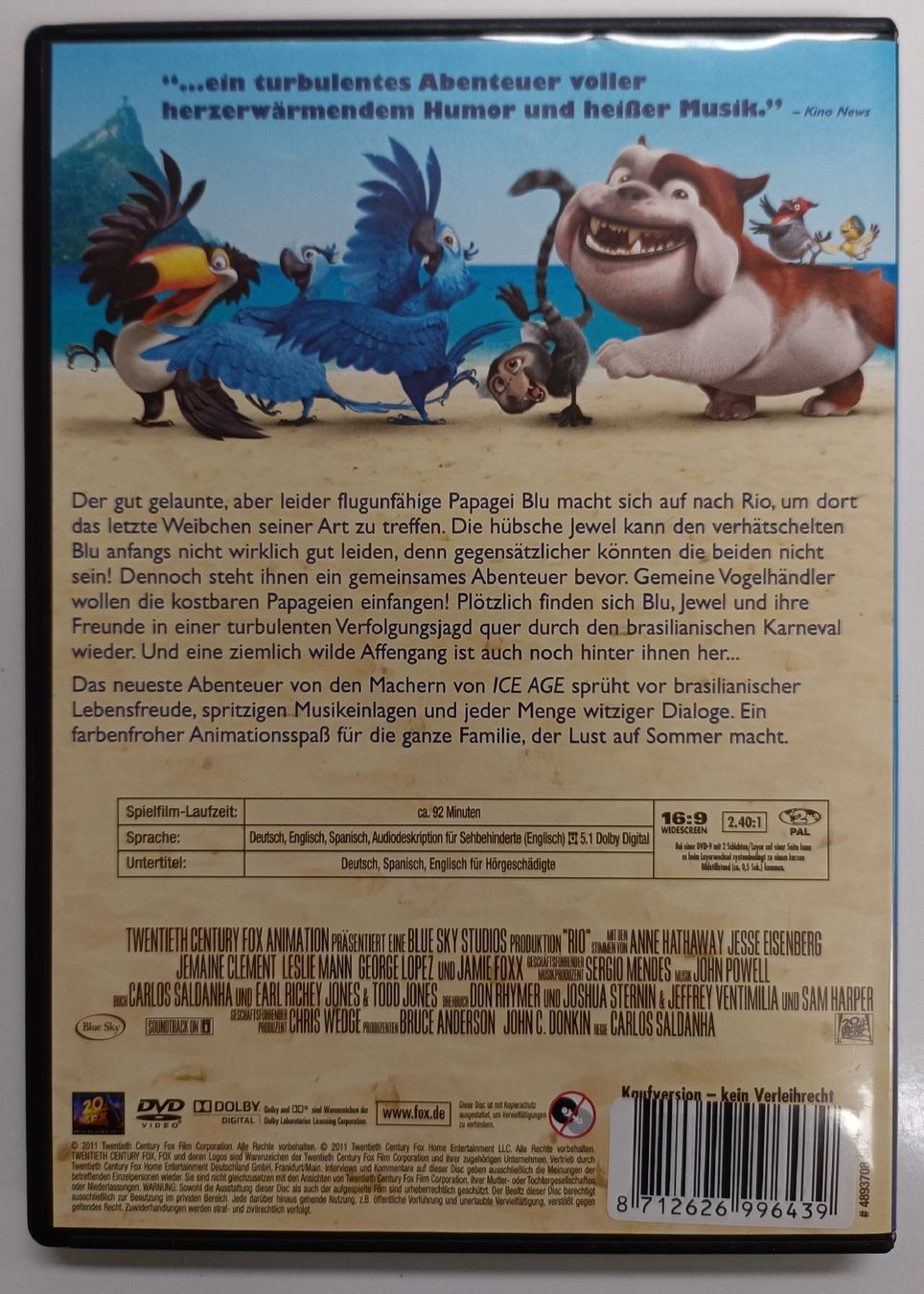Tutti i DVDs: Kinder DVD: Rio – Usato da Stans venduto da chrimich 1