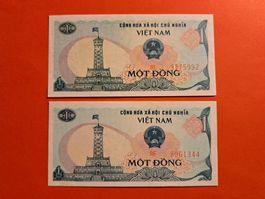 VIETNAM - 2x 1 Dong 1985 UNC (BL9175992/BF8951344)