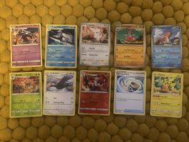 Lot de 10 cartes à collectionner Pokémon.