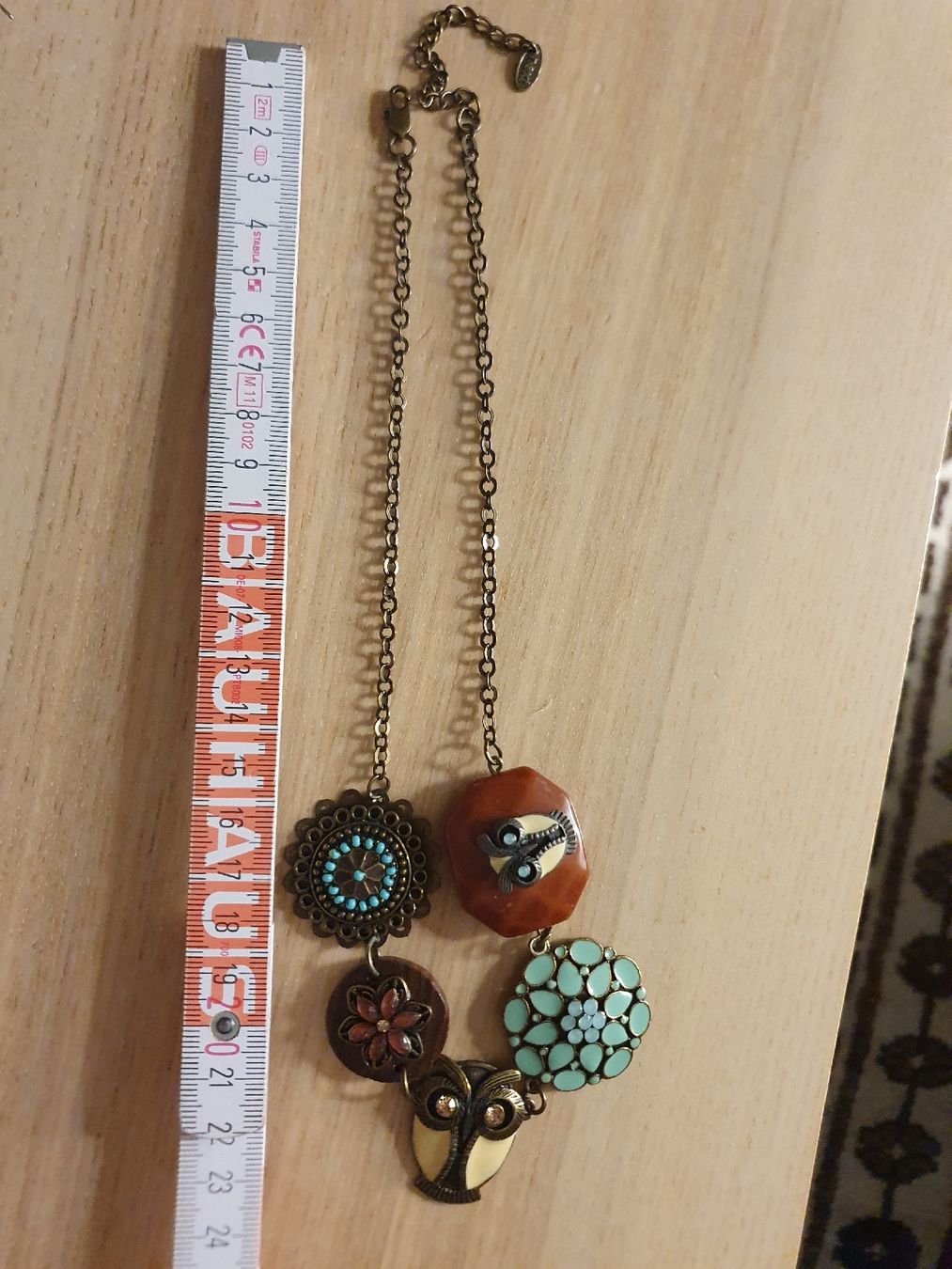 Catenine: Modeschmuck Kette Boho Stil mit Eule Anhänger Vintage Look – Usato da Thun venduto da Reb80