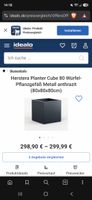 Herstera Planter Cube 80 Würfel-Pflanzgefäß Metall anthrazit