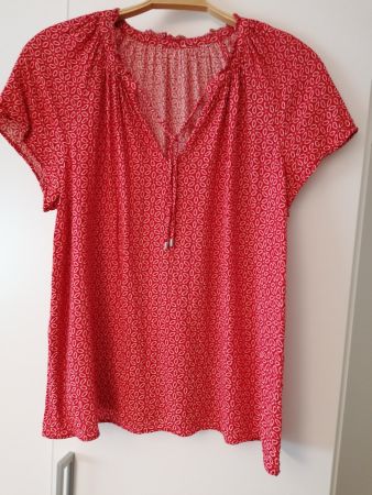 Sommer-Bluse rot weiss, Grösse 42/44