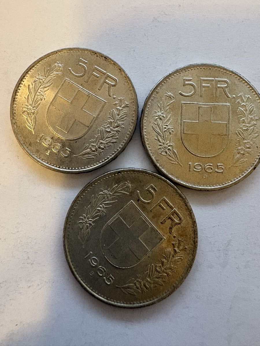 Toutes les monnaies: 5fr 3x 1965 – D'occasion à Murten par Tzaugg 1