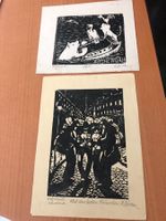 2 Holzschnitte  Neujahrsgrüsse 1918  O. Tivian?