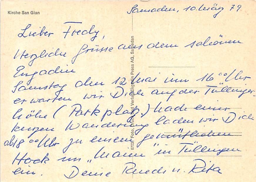 Cartoline postali: GR - San Gian Kirche – Usato da Ottikon b.Kemptth. venduto da Neptun1974 1