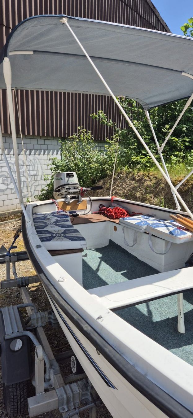 Honda Barche: Motorboot mit Honda Aussenborder und Sommer-Verdeck ab CH – Usato da Schaffhausen venduto da vic_tbg2 1