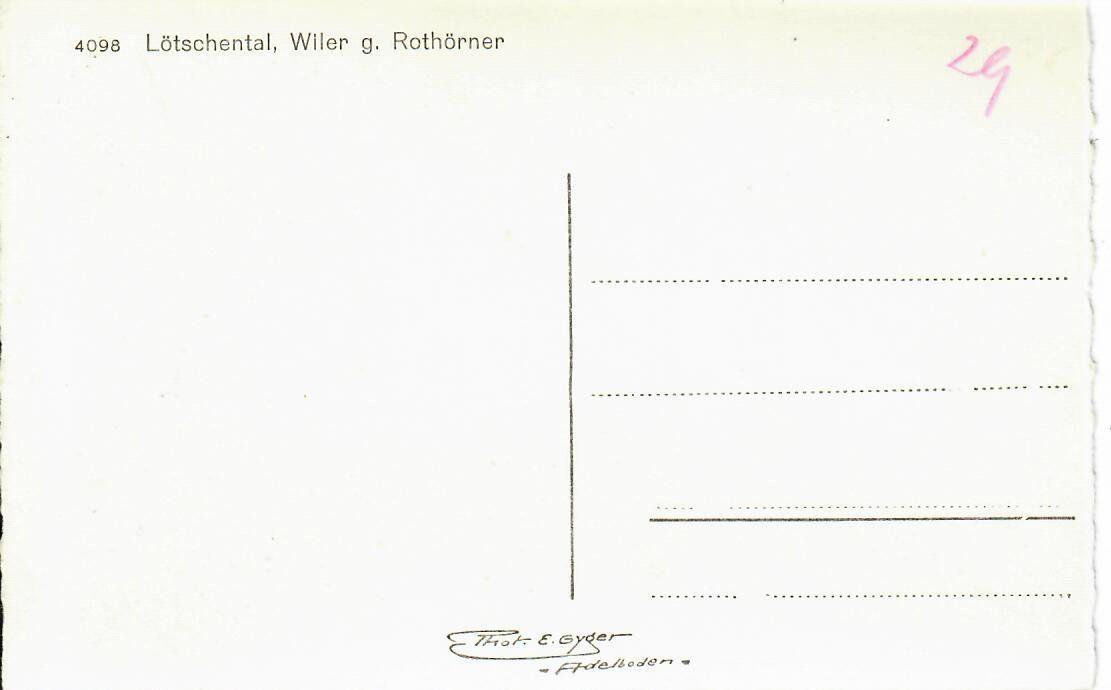 Cartoline postali: Lötschental, Wiler – Usato da Hochdorf venduto da Ziegel-16 1