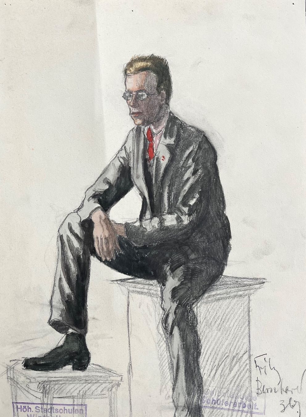 Dipinti: Fritz Bernhard ORIGINAL ZEICHNUNG MISCHTECHNIK SIGNIERT – Usato da Gersau venduto da kunst-online