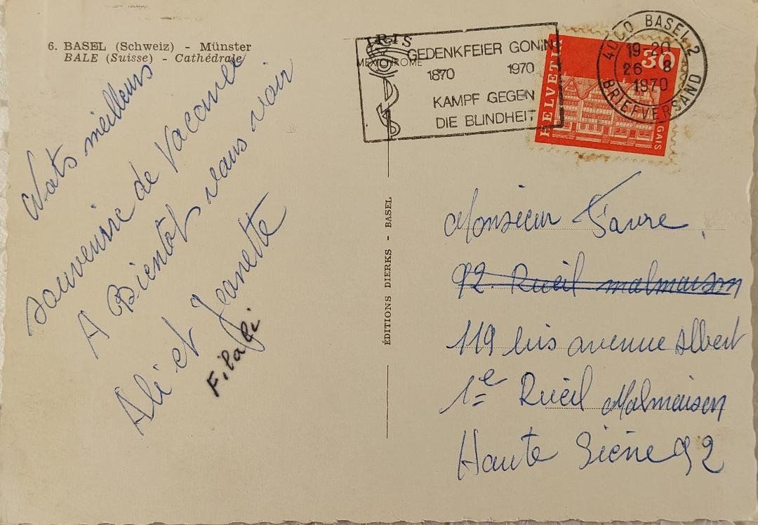 Cartoline postali: BASEL - Münster - 1970 – Usato da Delémont venduto da Domdom1 1