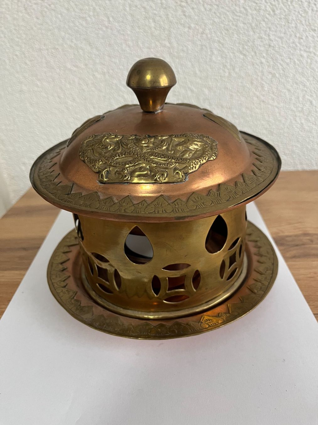 Pentole: Chinesischer Kupfer-Messing Suppentopf mit Deckel – Usato da Dietikon venduto da sch_w2tw