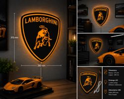 Lightbox lampe led LOGO LAMBORGHINI