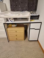Wickeltisch mit Kommode und Schubladen weiss/Holz