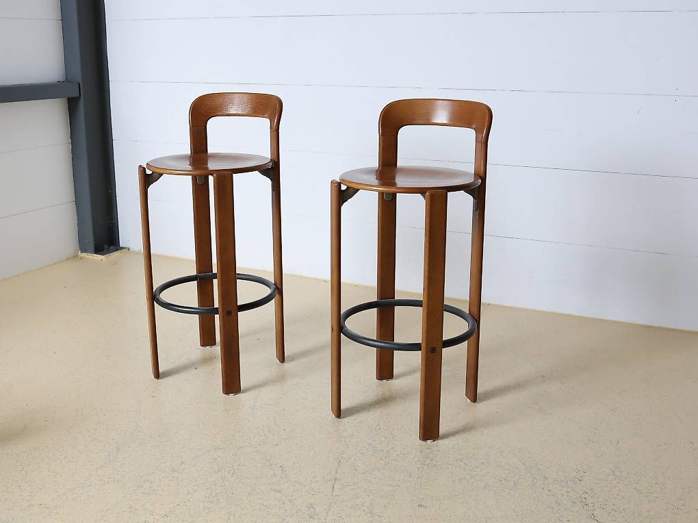 Dietiker Sgabelli: Bruno Rey Barhocker 2er-Set von Dietiker | Nussbaum – Usato da Meinisberg venduto da atelier_TILIJA