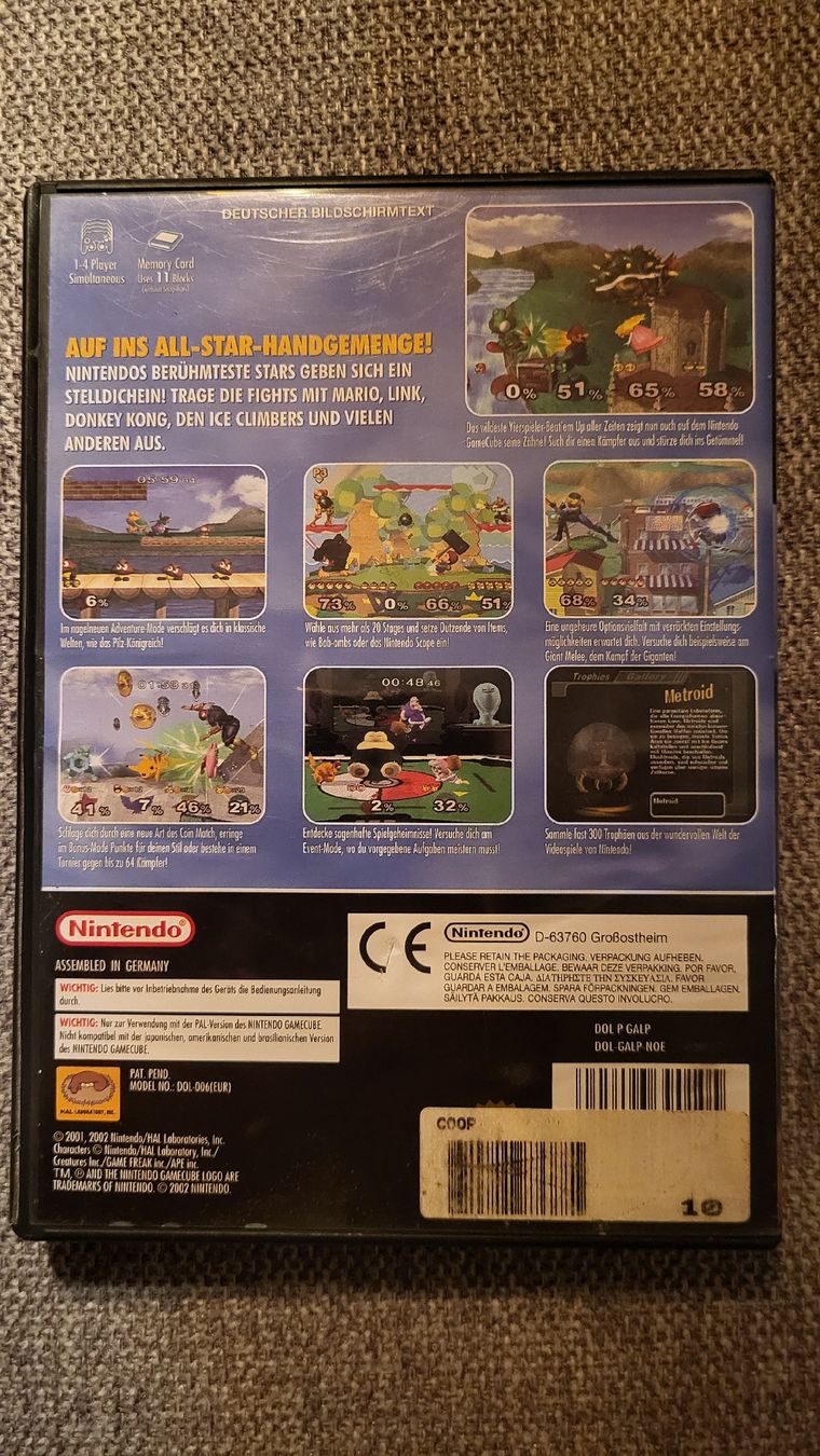 Nintendo Giochi: Super Smah Bros Melee / Gamecube Spiel Kompl. – Nuovo (secondo la descrizione) da Biel/Bienne venduto da Retrohr 2