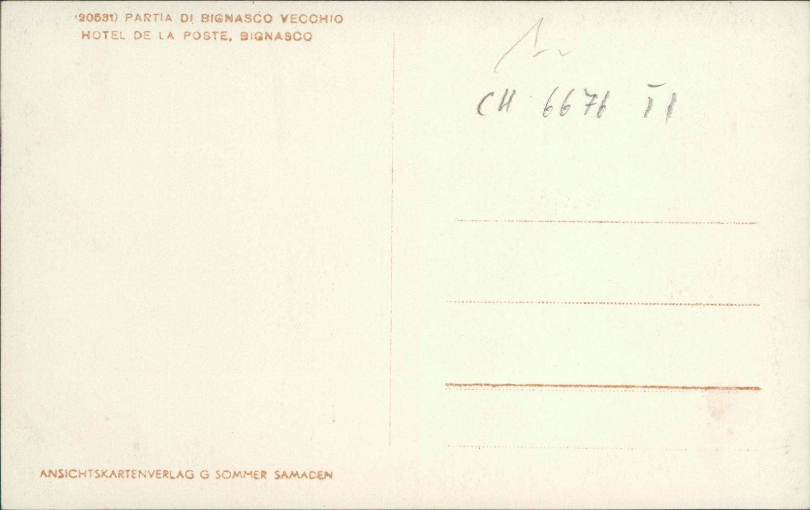 Cartoline postali: Bignasco valle maggia – Usato da Biasca venduto da Blenio71 1