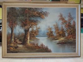 Peinture sur toile Irène CAFIERI (100x70 cm) Paysage Brume