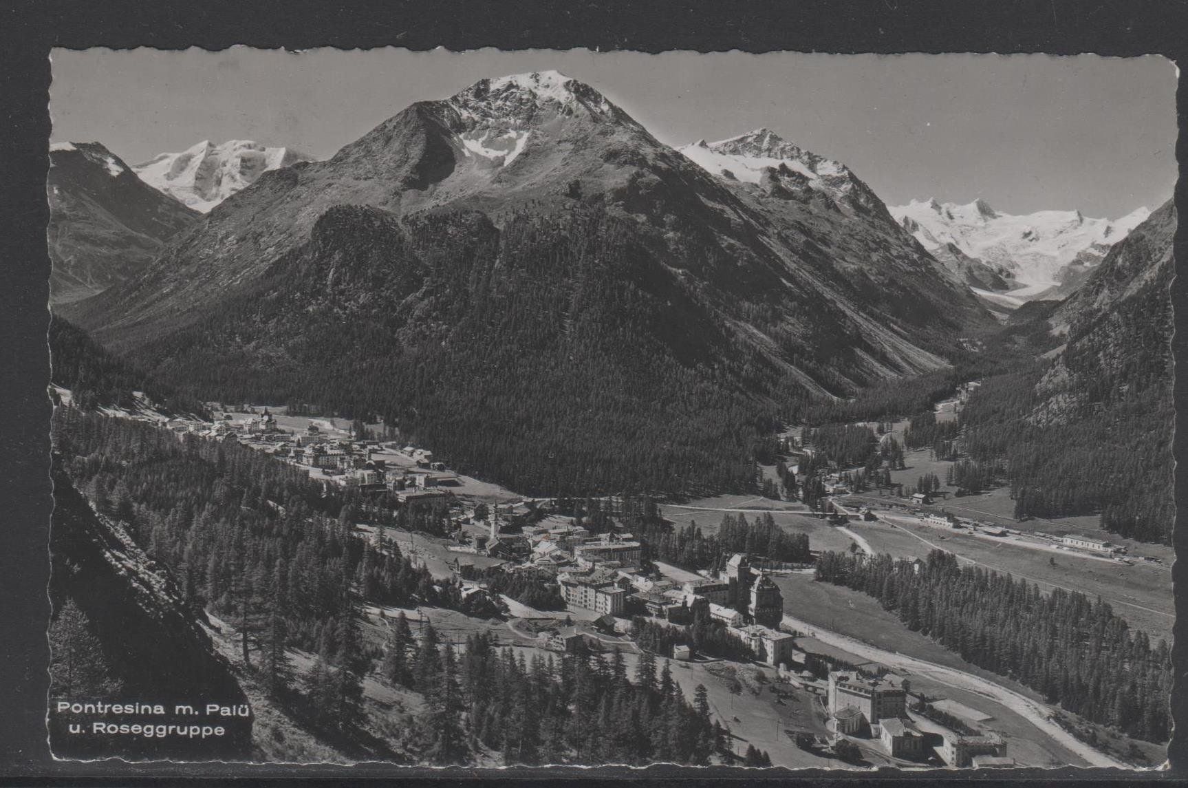 Ansichtskarten: Ansichtskarte Pontresina 1954 – Gebraucht aus Remetschwil von Hofiii