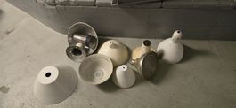 Konvolut Vintage Lampenschirme Metall Alu Industrial