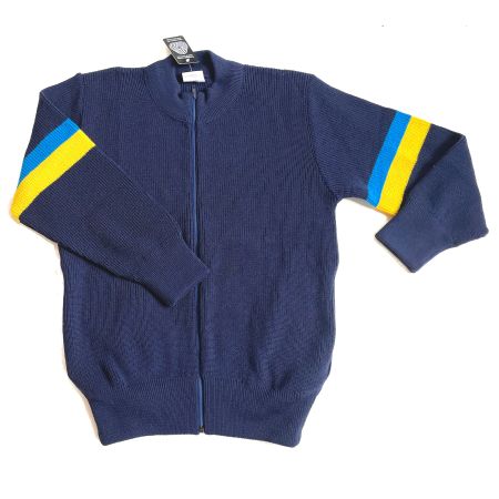 Strickjacke Herren S/M Wolle Cardigan d'blau VINTAGE 1970s