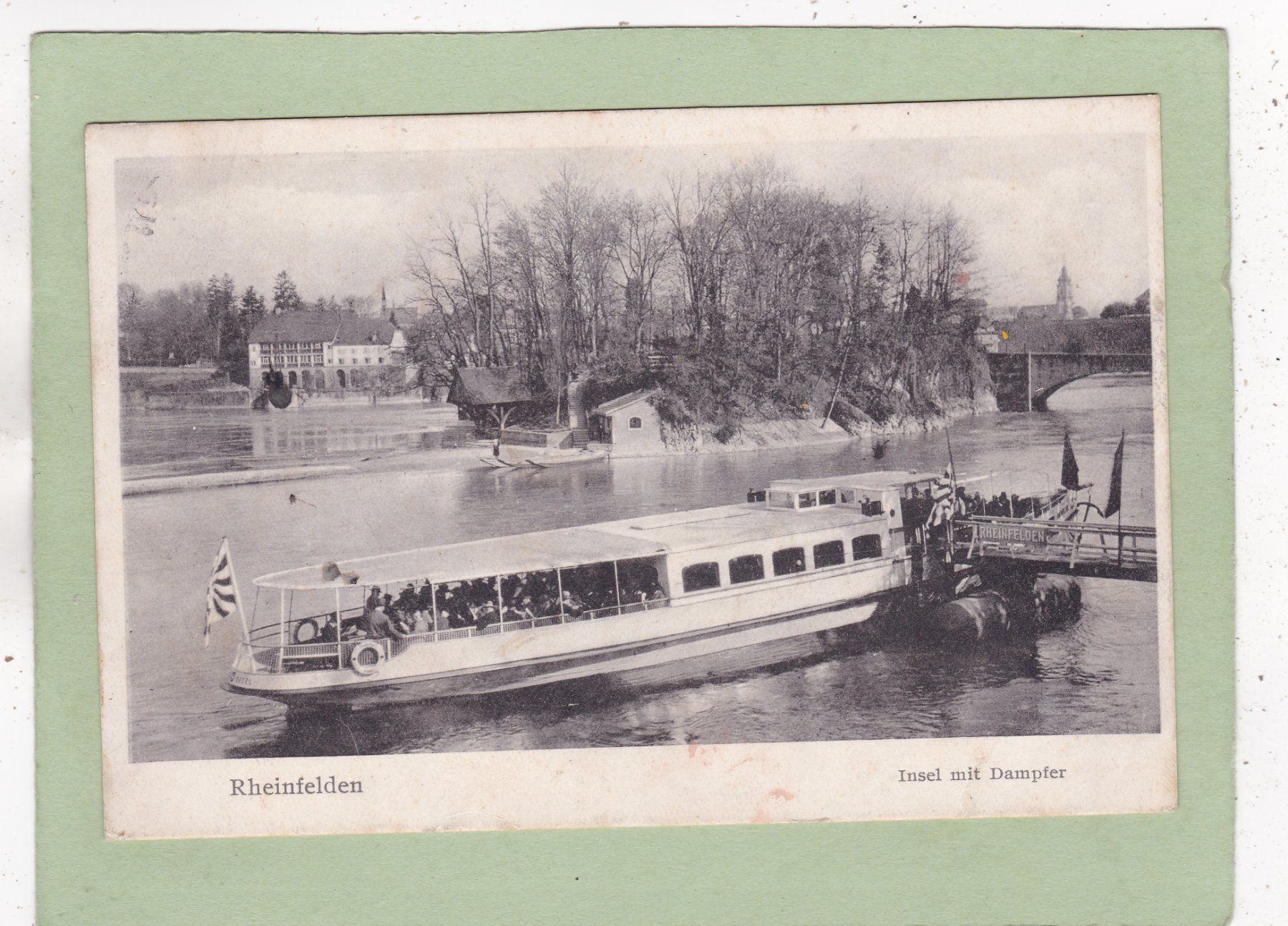 Cartoline postali: Rheinfelden Insel mit Dampfer 1929 – Usato da Herisau venduto da Lisegrat2008