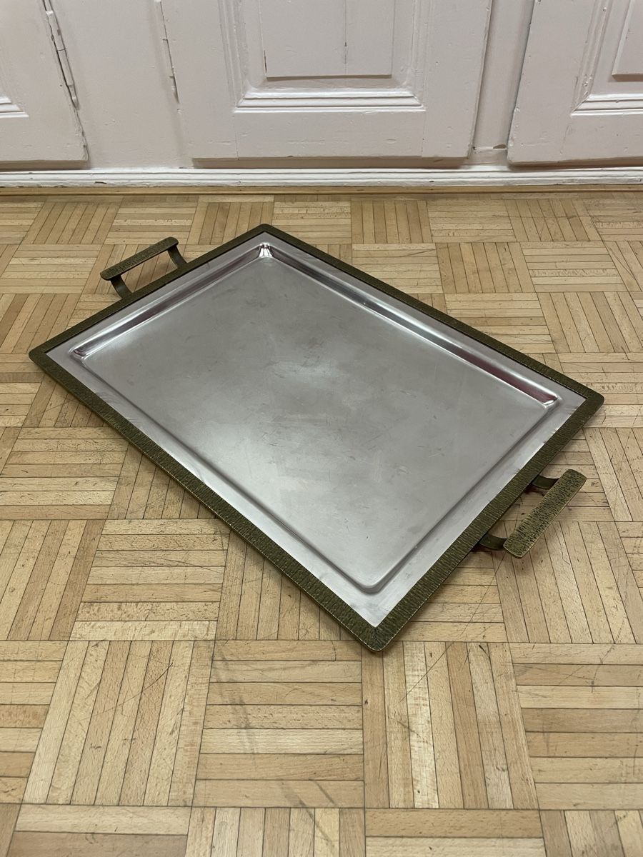 Servierplatten: Kolossales Bronze Serviertablett Brutalismus Tablett vintage – Gebraucht aus Zürich von Vintagewiesel 6