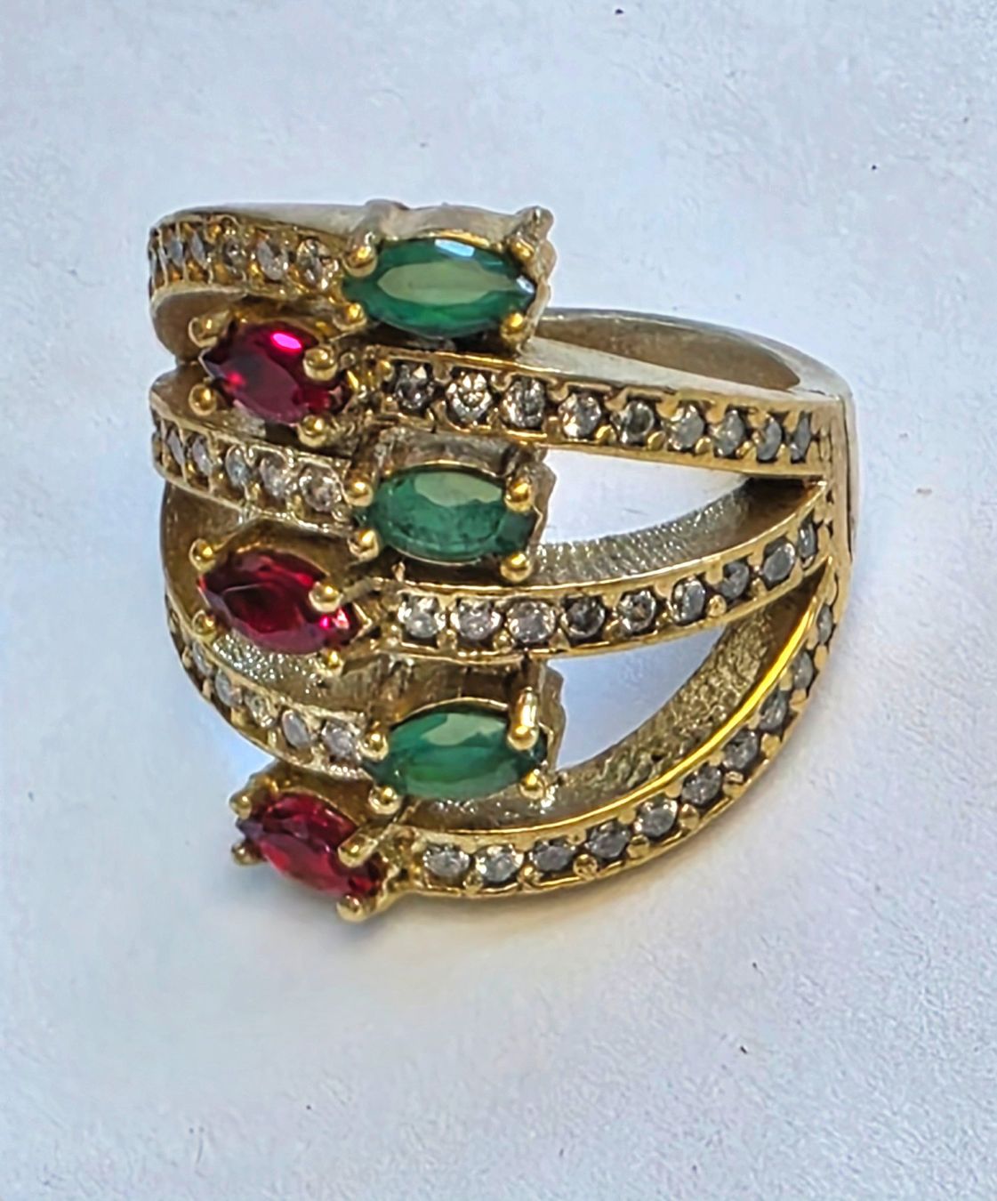Ringe: Ring mit Granat und Smaragd Steinen 56 – Neu (gemäss Beschreibung) aus Zürich von benedikt12 9