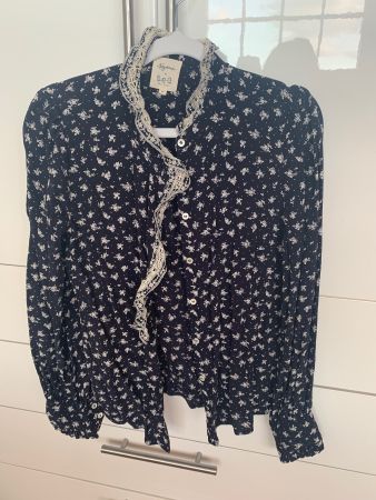 Sézane x Sea New York Bluse Gr. 36 (S) – Rüschen & Blumenmus