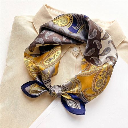 New 53cm 100% Silk Scarf, Paisley Print Men's Silk Bandana