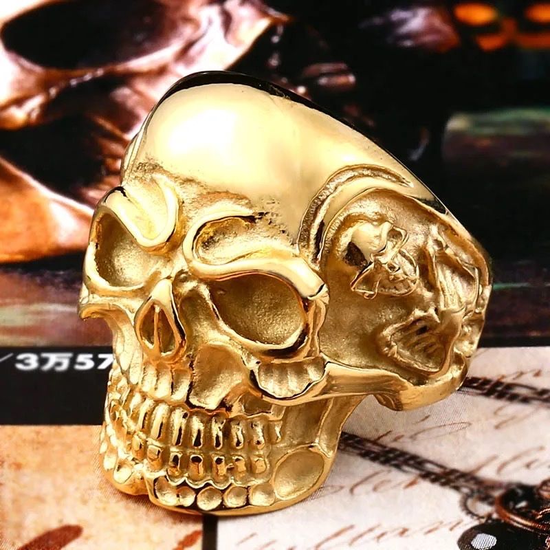 Anelli: Men gold skull ring – Nuovo e nell'imballaggio originale da Aarburg venduto da StavFashion 1