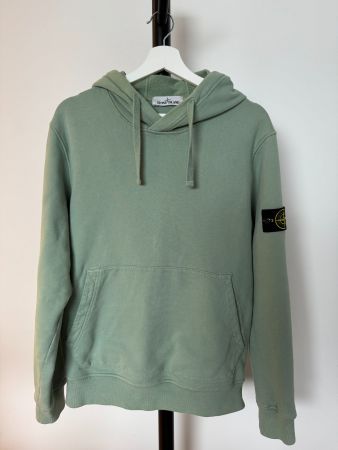 Stone Island Hoodie Gr. L - Salbeigrün, Original mit Badge