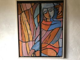 Farbenfrohes Kirchenfenster Zürich Heinrich Müller 2x