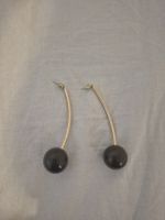 Boucles d'oreilles pendantes doré noir 