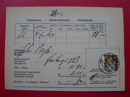 1924: Nr.110 auf rarer Rückmelde-ZETTEL: PRATTELN BL