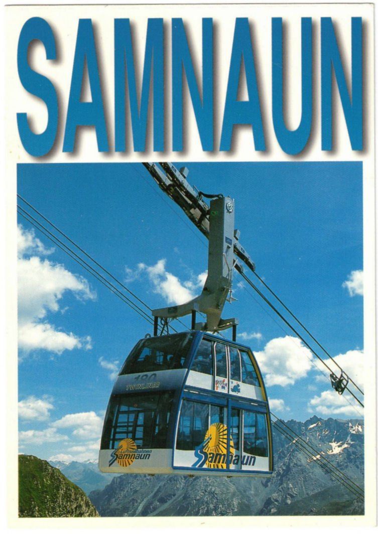 Cartoline postali: Samnaun - Luftseilbahn – Usato da Binningen venduto da Mountainrider