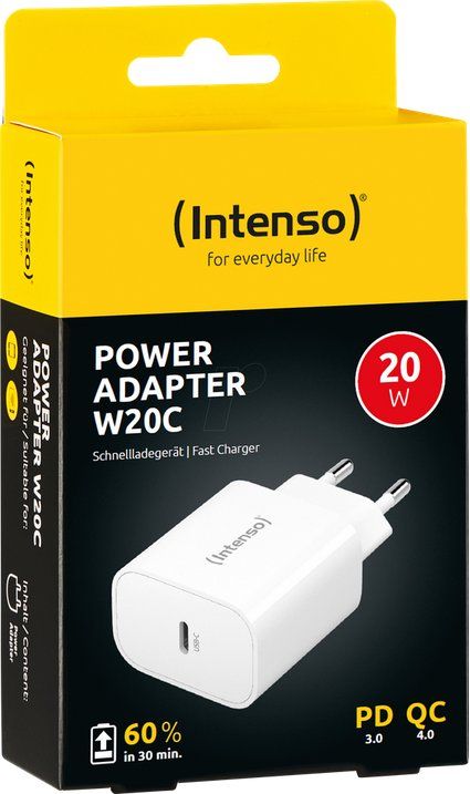 Ladegeräte: Intenso Power Adapter W20C / Schnellladegerät USB-C – Neu und originalverpackt aus Oensingen von Liquidations-Shop