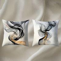 🖤  Kissenbezüge Schwarz-Gold Linien – 2er-Set ✨💛