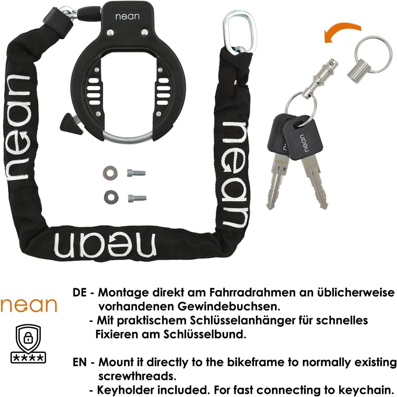 Schlösser: NEAN Velo Rahmenschloss mit Kette *neu* SCHNÄPPLI! – Neu (gemäss Beschreibung) aus merishausen von hidee 2