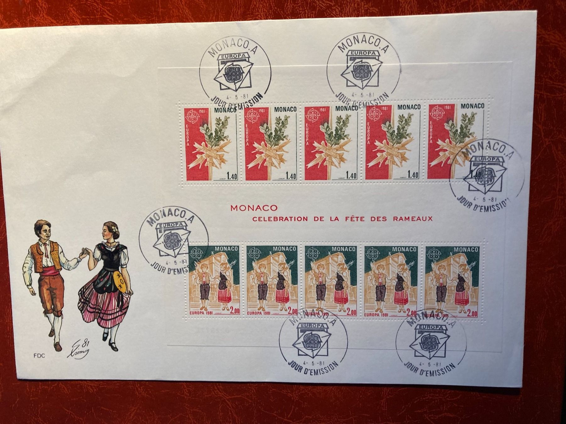 Alle Briefmarken: Monaco 1981 Block Europa Folklore Ersttagsbrief – Neu (gemäss Beschreibung) aus Liestal von schnueps