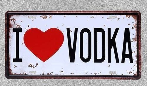 Insegne: Blechschild – I LOVE VODKA – Nuovo e nell'imballaggio originale da Buchs SG venduto da Skullep 1